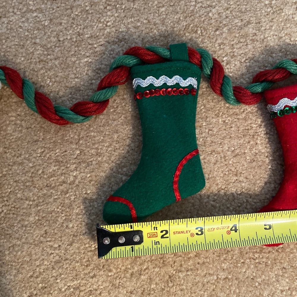 Christmas stocking garland. 6’ long, 6 stockings. - Picture 3 of 3